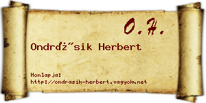 Ondrásik Herbert névjegykártya